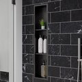 Alfi Brand 8" x 36" Brushed Black PVD Stainless Steel Vertical Triple Shelf Shower Niche ABNP0836-BB